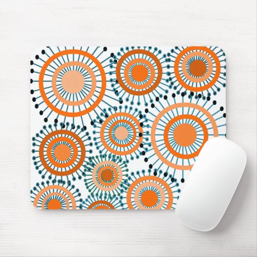 Oranje bloemen muismat (Met muis)