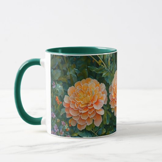 Oranje Bloemen Mum Garden Art Mok Cup (Links)