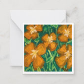 Oranje bloemen notitiekaartje (Voorkant)