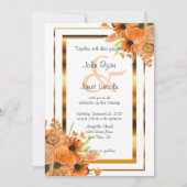 Oranje bloemen op de uitnodigingen van het witte h (Voorkant)