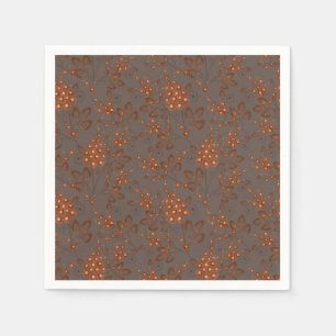 Oranje bloemen op een grijsbruine achtergrond. servet