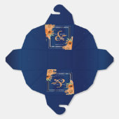  Oranje bloemen op Navy Blue Bedankdoosjes (Ongevouwen)