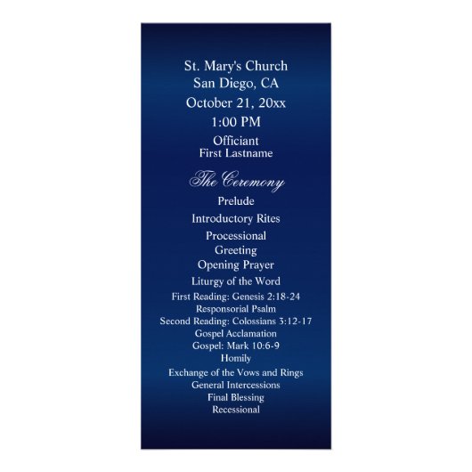  Oranje bloemen op Navy Blue - Programma (Achterkant)