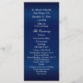  Oranje bloemen op Navy Blue Programmakaart (Achterkant)