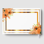  Oranje bloemen op wit - Guestbook Gastenboek (Achterkant)