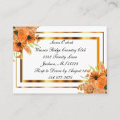  Oranje bloemen op wit Informatiekaartje (Achterkant)