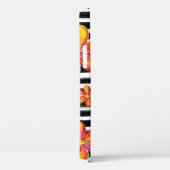 Oranje bloemen op zwarte strepen Case-Mate iPhone case (Achterkant / Rechts)