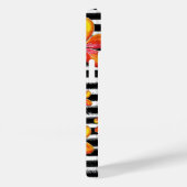 Oranje bloemen op zwarte strepen Case-Mate iPhone case (Achterkant / Rechts)
