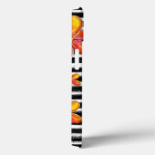Oranje bloemen op zwarte strepen Case-Mate iPhone case (Achterkant / Rechts)