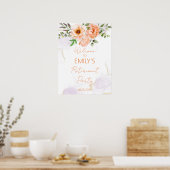 Oranje Bloemen Pensioen Party Welkomstbord Poster (Keuken)