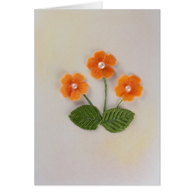 Oranje bloemen personaliseren met parels (Voorkant)