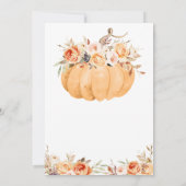 Oranje Bloemen Pompoen Baby shower Kaart (Achterkant)