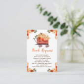Oranje Bloemen Pompoen Truck Baby Show Boek Verzoe Informatiekaartje (Staand voorkant)