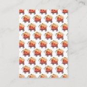 Oranje Bloemen Pompoen Truck Baby Show Boek Verzoe Informatiekaartje (Achterkant)