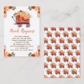 Oranje Bloemen Pompoen Truck Baby Show Boek Verzoe Informatiekaartje (Voorkant / Achterkant)