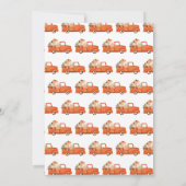Oranje Bloemen Pompoen Truck Baby shower Kaart (Achterkant)