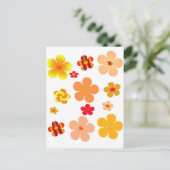 Oranje Bloemen Pop Kunst Briefkaart (Staand voorkant)