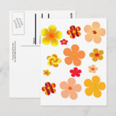 Oranje Bloemen Pop Kunst Briefkaart (Voorkant / Achterkant)