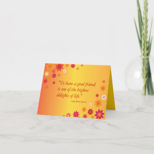 Oranje bloemen prachtige Vriend Kaart