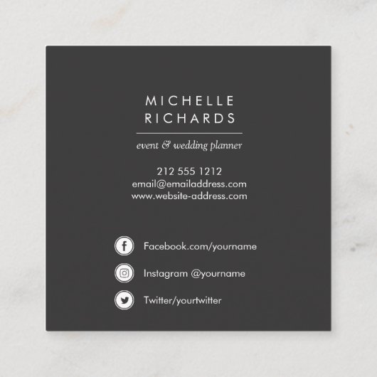 Oranje bloemen | Professionele social media iconen Vierkante Visitekaartje (Achterkant)