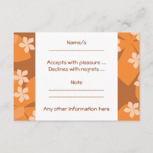 Oranje bloemen. Retro Floral Pattern. RSVP Kaartje
