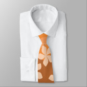 Oranje bloemen. Retro Floral Pattern. Stropdas (Gebonden)