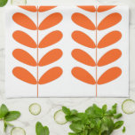 Oranje bloemen Retro Mid Century Modern Theedoek<br><div class="desc">Deze fantastische moderne keukenhanddoek uit het midden van de eeuw kenmerkt oranje bloemen op een plant stengel op een witte achtergrond. Dit zal een geweldige toevoeging maken aan je thuisdecor!</div>