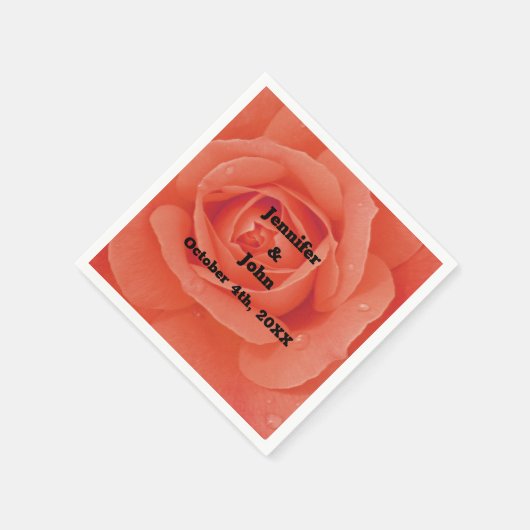 Oranje Bloemen Roos Bloom Artsy Garden Fall Weddin Servet (Hoek)