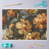 Oranje bloemen  schilderij tissuepapier (Craft)