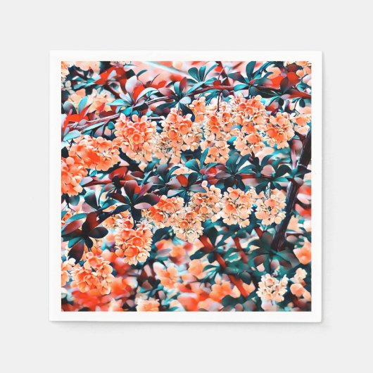 Oranje bloemen servet (Voorkant)