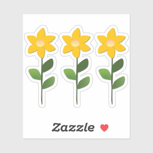 Oranje Bloemen Sticker (Vel)