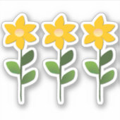 Oranje Bloemen Sticker (Voorkant)