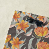 oranje bloemen strandlaken (In situ)