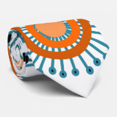 Oranje bloemen stropdas (Opgerold)