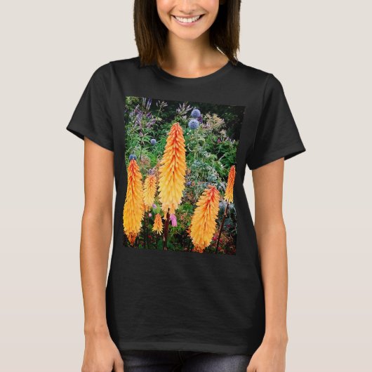 Oranje bloemen t-shirt (Voorkant)
