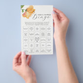 Oranje Bloemen Thema Vrijgezellenfeest Bingo Flyer (Hand)