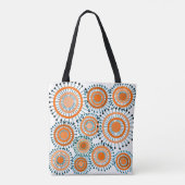 Oranje bloemen tote bag (Achterkant)