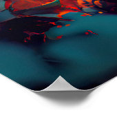 Oranje bloemen tropische bot poster (Hoek)