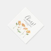Oranje Bloemen Trouwthema Custom Cocktail Servet (Hoek)