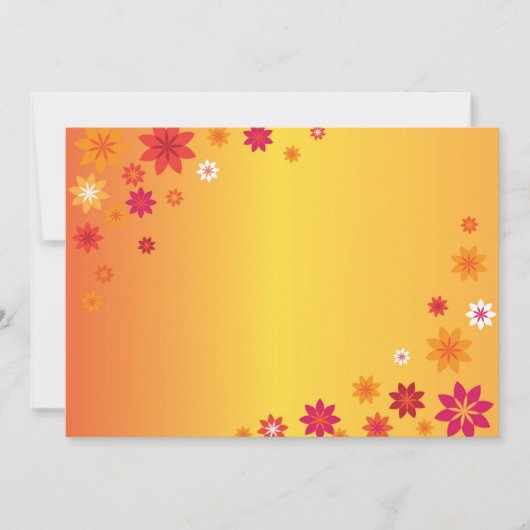 Oranje bloemen Uitnodiging (Voorkant)