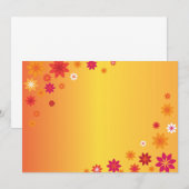 Oranje bloemen Uitnodiging (Voorkant / Achterkant)