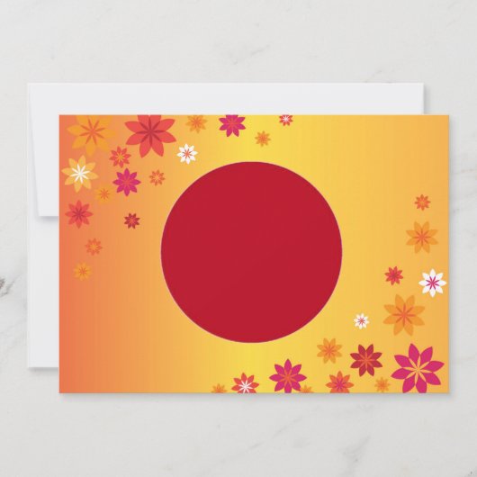 Oranje bloemen Uitnodiging (Voorkant)