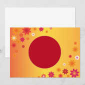 Oranje bloemen Uitnodiging (Voorkant / Achterkant)