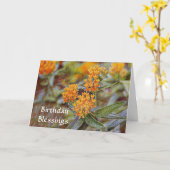 Oranje bloemen Verjaardag Zegening Bijbelvers Kaart (Gele Bloem)