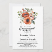 Oranje Bloemen Verlovingsfeest Kaart (Voorkant)