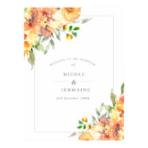 Oranje bloemen vieren bruiloft Welkom