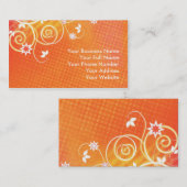 Oranje bloemen visitekaartje (Voorkant / Achterkant)