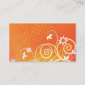 Oranje bloemen visitekaartje (Achterkant)