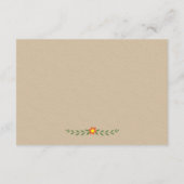 Oranje bloemen voor kraft bruiloft, kaart invoegen (Achterkant)