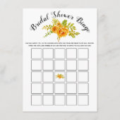 Oranje bloemen vrijgezellenfeest bingo game card informatiekaartje (Voorkant)